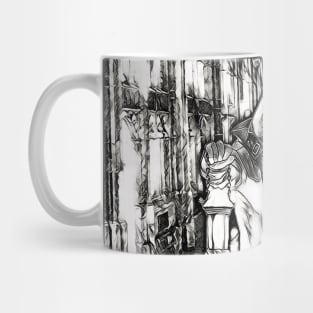 Plague Doctor with a Raven Mug